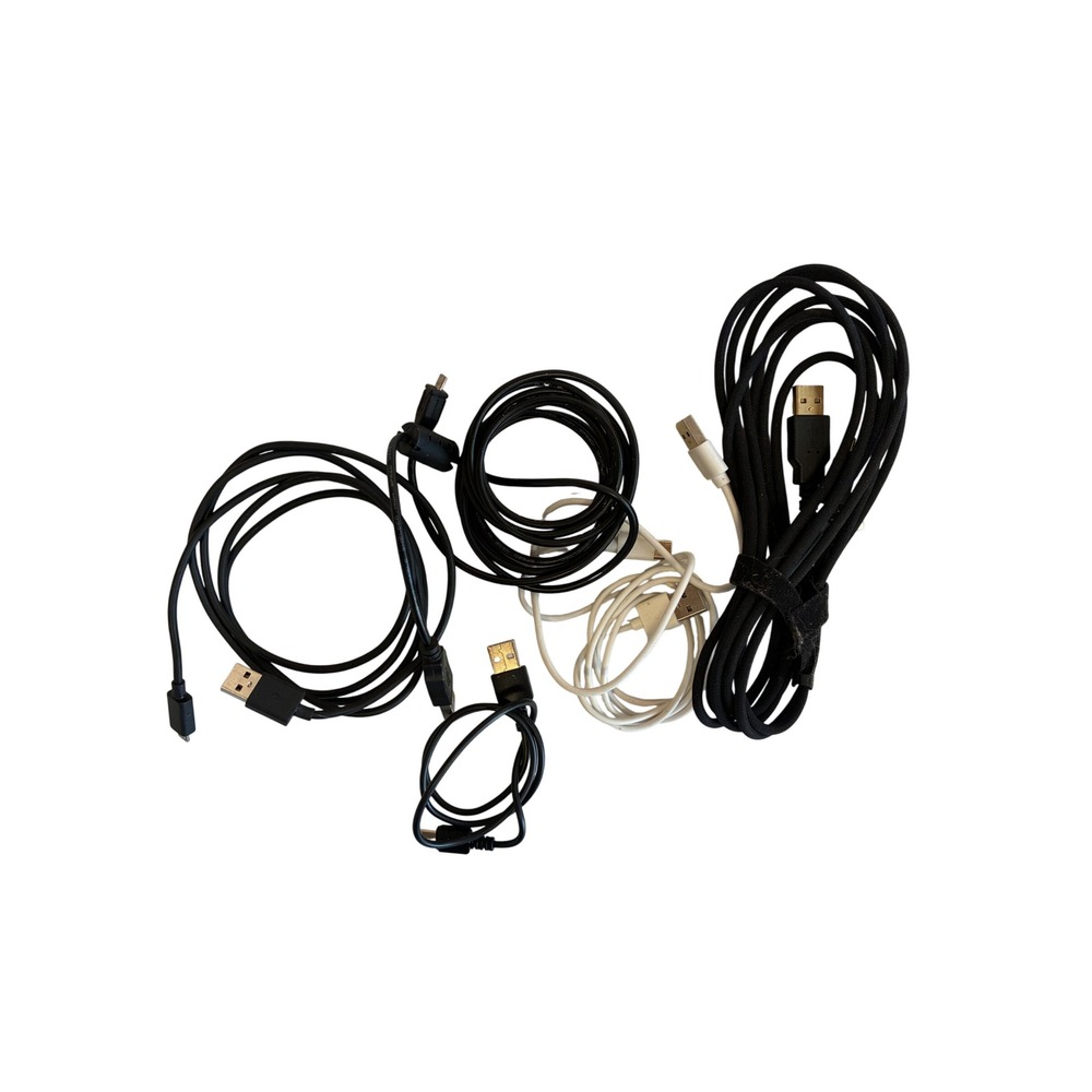 Assorted Micro USB Cable Bundle 5pc Braided & Standard Charging Data Cords Lot